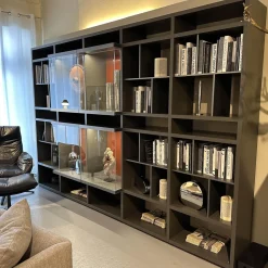 Poliform Wohnwände & Tv-Lowboards|Anbaukombination Wall System Lack Matt Visione Anthrazit Inklusive Beleuchtung