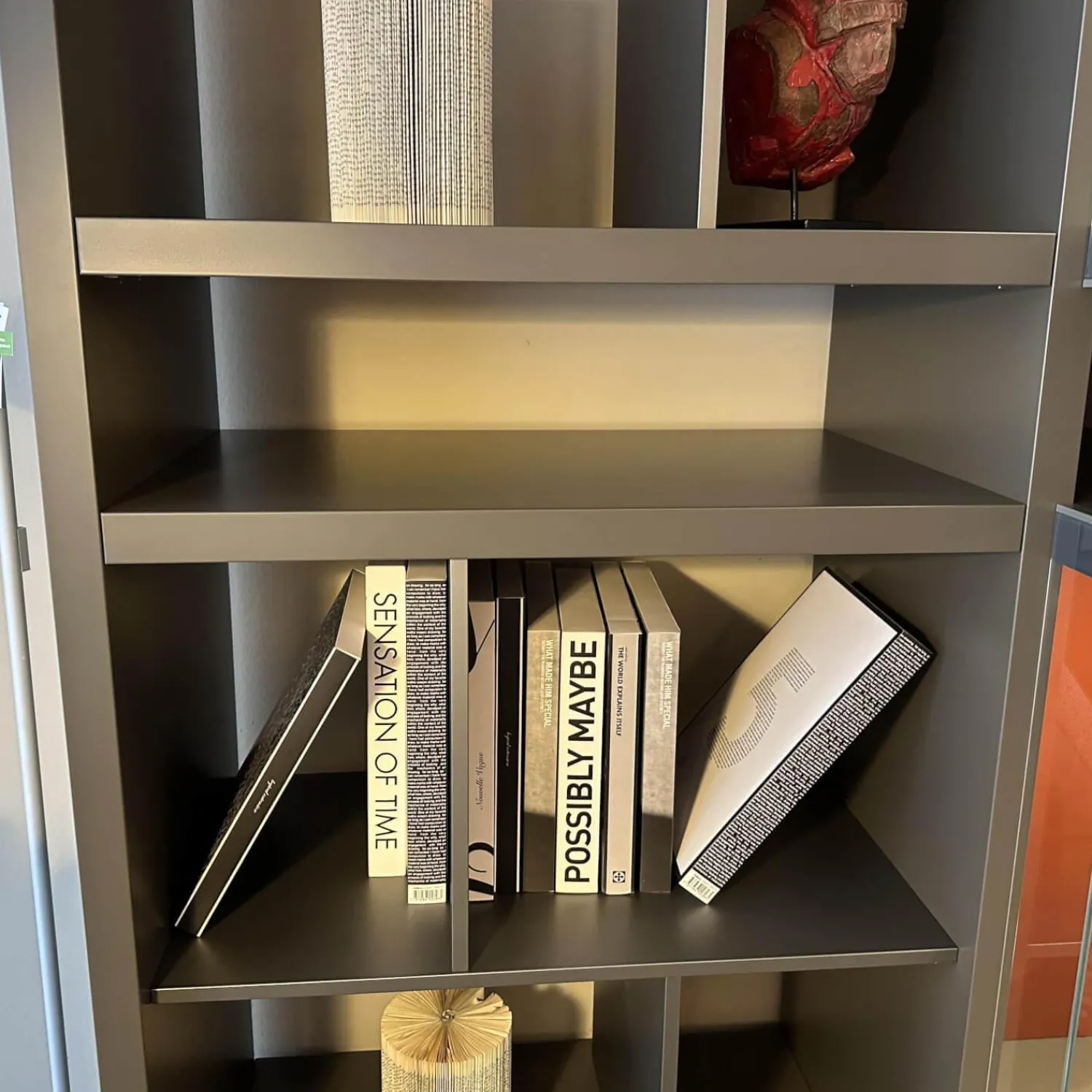 Poliform Wohnwände & Tv-Lowboards|Anbaukombination Wall System Lack Matt Visione Anthrazit Inklusive Beleuchtung