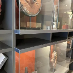 Poliform Wohnwände & Tv-Lowboards|Anbaukombination Wall System Lack Matt Visione Anthrazit Inklusive Beleuchtung