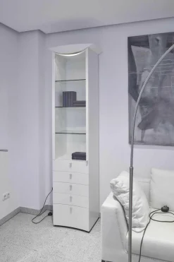 WK Wohnen Wohnwände & Tv-Lowboards|Anbausystem Jil WK 412 Lack Hochglanz Weiß Klarglas