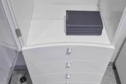 WK Wohnen Wohnwände & Tv-Lowboards|Anbausystem Jil WK 412 Lack Hochglanz Weiß Klarglas