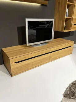 Decker Wohnwände & Tv-Lowboards|Anbauwand Ameno Wildeiche Massiv Bianco Geölt Inklusive LED Beleuchtung