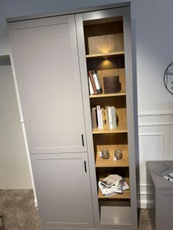 Global Wohnwände & Tv-Lowboards|Anbauwand Caseda Lack Platingrau Mit Beleuchtung Und Trafo