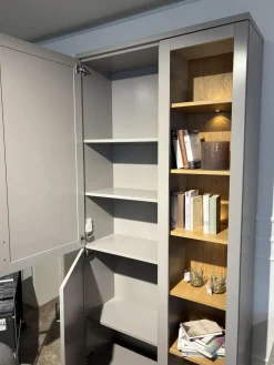 Global Wohnwände & Tv-Lowboards|Anbauwand Caseda Lack Platingrau Mit Beleuchtung Und Trafo