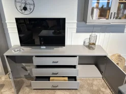 Global Wohnwände & Tv-Lowboards|Anbauwand Caseda Lack Platingrau Mit Beleuchtung Und Trafo