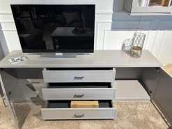 Global Wohnwände & Tv-Lowboards|Anbauwand Caseda Lack Platingrau Mit Beleuchtung Und Trafo