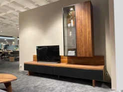 Team 7 Wohnwände & Tv-Lowboards|Anbauwand Cubus CWW114B Nussbaum Naturöl 9 Griff Touchbeschlag TB