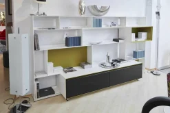 B&B Italia Wohnwände & Tv-Lowboards|Anbauwand Flat C Glas Schwarz Lackfarbe Gips