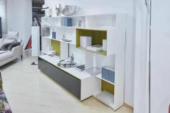 B&B Italia Wohnwände & Tv-Lowboards|Anbauwand Flat C Glas Schwarz Lackfarbe Gips