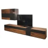 Wöstmann Wohnwände & Tv-Lowboards|Anbauwand NW 770 Amerikanischer Kernnussbaum Massiv Soft Gebürstet