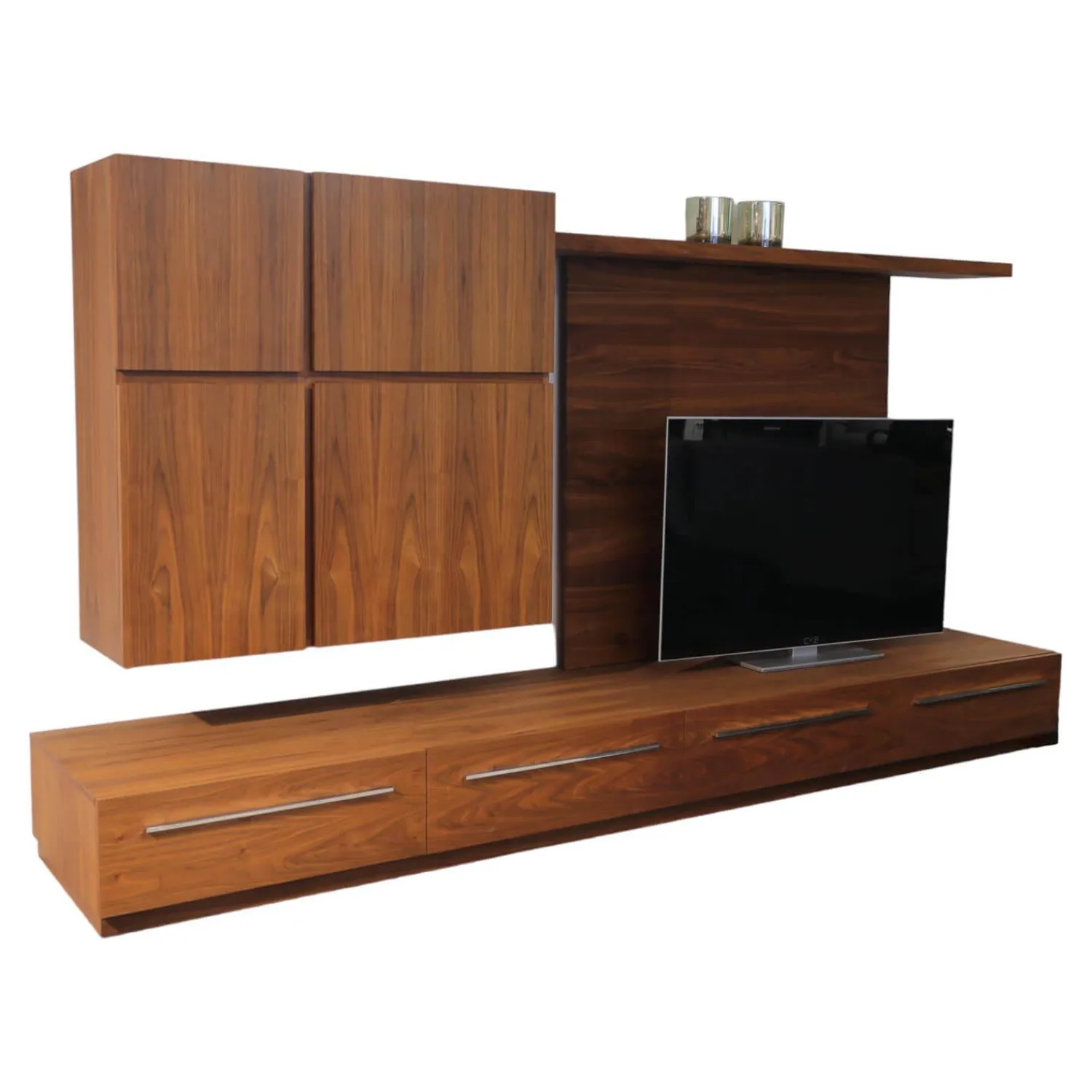 Riva1920 Wohnwände & Tv-Lowboards|Anbauwand Sipario Nussbaum Hängeelement und Wandpaneel