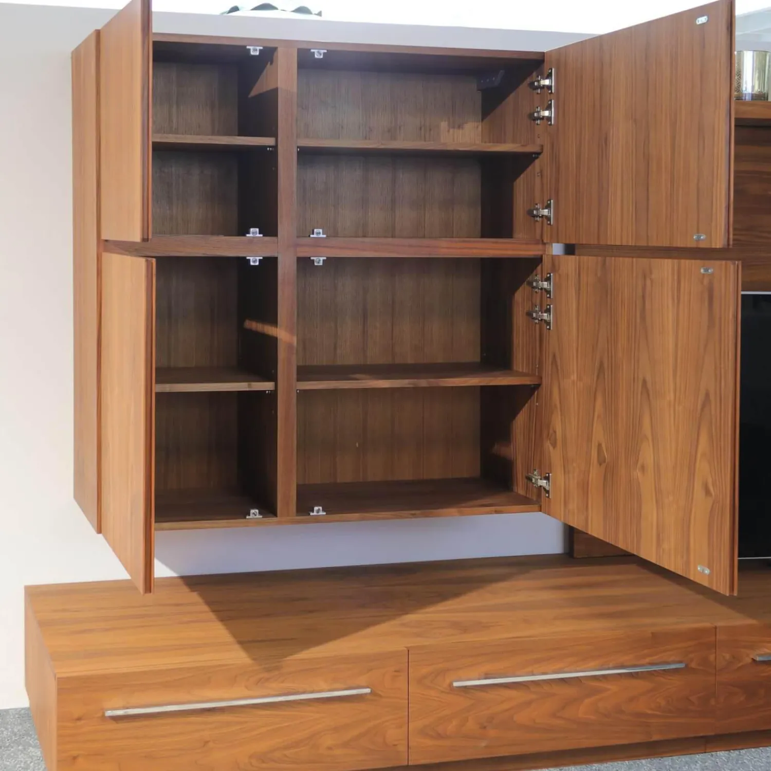 Riva1920 Wohnwände & Tv-Lowboards|Anbauwand Sipario Nussbaum Hängeelement und Wandpaneel