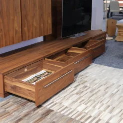 Riva1920 Wohnwände & Tv-Lowboards|Anbauwand Sipario Nussbaum Hängeelement und Wandpaneel