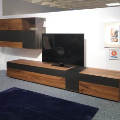 Riva1920 Wohnwände & Tv-Lowboards|Anbauwand Sipario Nussbaum Hängeelement und Wandpaneel