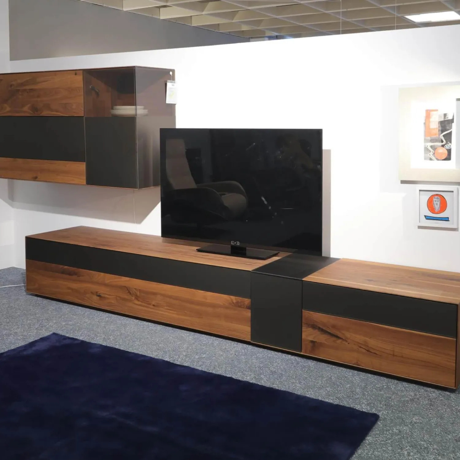 Riva1920 Wohnwände & Tv-Lowboards|Anbauwand Sipario Nussbaum Hängeelement und Wandpaneel