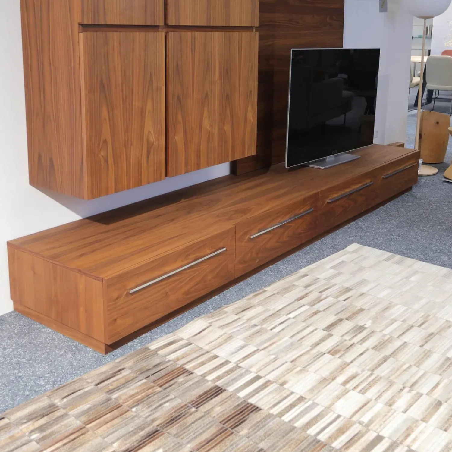 Riva1920 Wohnwände & Tv-Lowboards|Anbauwand Sipario Nussbaum Hängeelement und Wandpaneel