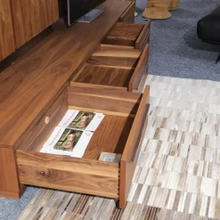 Riva1920 Wohnwände & Tv-Lowboards|Anbauwand Sipario Nussbaum Hängeelement und Wandpaneel