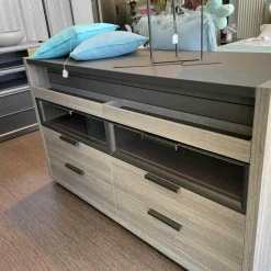 Molteni & C Kleiderschränke|Ankleide Gliss Master Korpus Böden Rückwand aus Zirbelkiefer Silber mit Beleuchtung