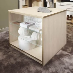 Cabinet Kleiderschränke|Ankleide Holzdekor Sockelleiste Fjord Decor Glasoptik Bronce Gebürstet Mit Insel Und Beleuchtung