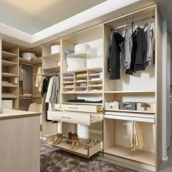 Cabinet Kleiderschränke|Ankleide Holzdekor Sockelleiste Fjord Decor Glasoptik Bronce Gebürstet Mit Insel Und Beleuchtung