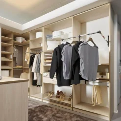 Cabinet Kleiderschränke|Ankleide Holzdekor Sockelleiste Fjord Decor Glasoptik Bronce Gebürstet Mit Insel Und Beleuchtung