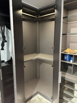 Poliform Kleiderschränke|Ankleide Senzafine Fitted Melamin Ardesia Grau Türen Metallisch Lackiert Bronzo 23 Grau Anthrazit Mit Beleuchtung