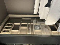 Poliform Kleiderschränke|Ankleide Senzafine Fitted Melamin Ardesia Grau Türen Metallisch Lackiert Bronzo 23 Grau Anthrazit Mit Beleuchtung