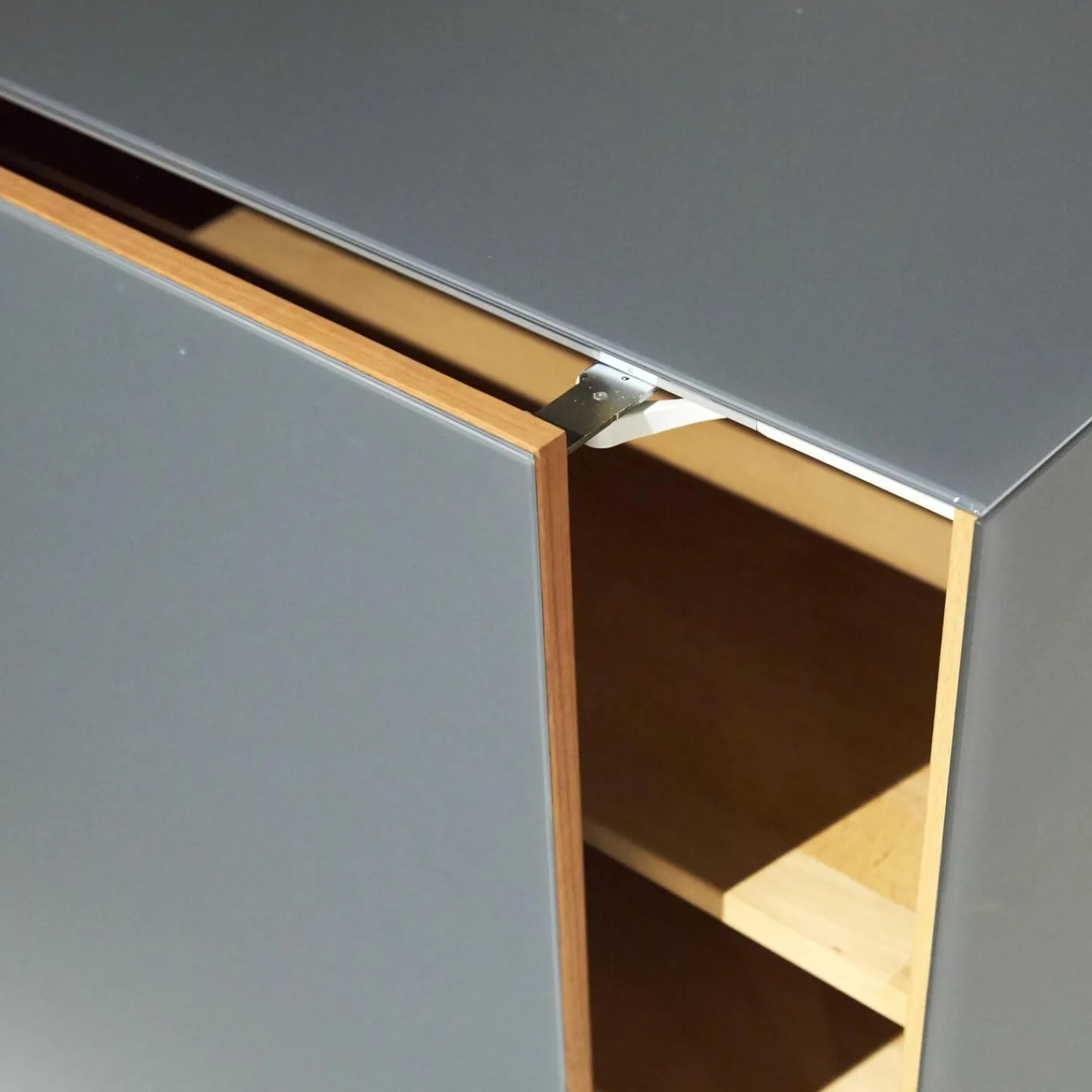 Team 7 Kommoden & Sideboards|Anrichte Cubus Pure AC 297195 Kirschbaum Geölt Schiebetüre Und Abdeckplatte Glas Matt Anthrazit Füße Metall