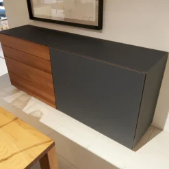 Team 7 Kommoden & Sideboards|Anrichte Cubus Pure AC 297195 Kirschbaum Geölt Schiebetüre Und Abdeckplatte Glas Matt Anthrazit Füße Metall