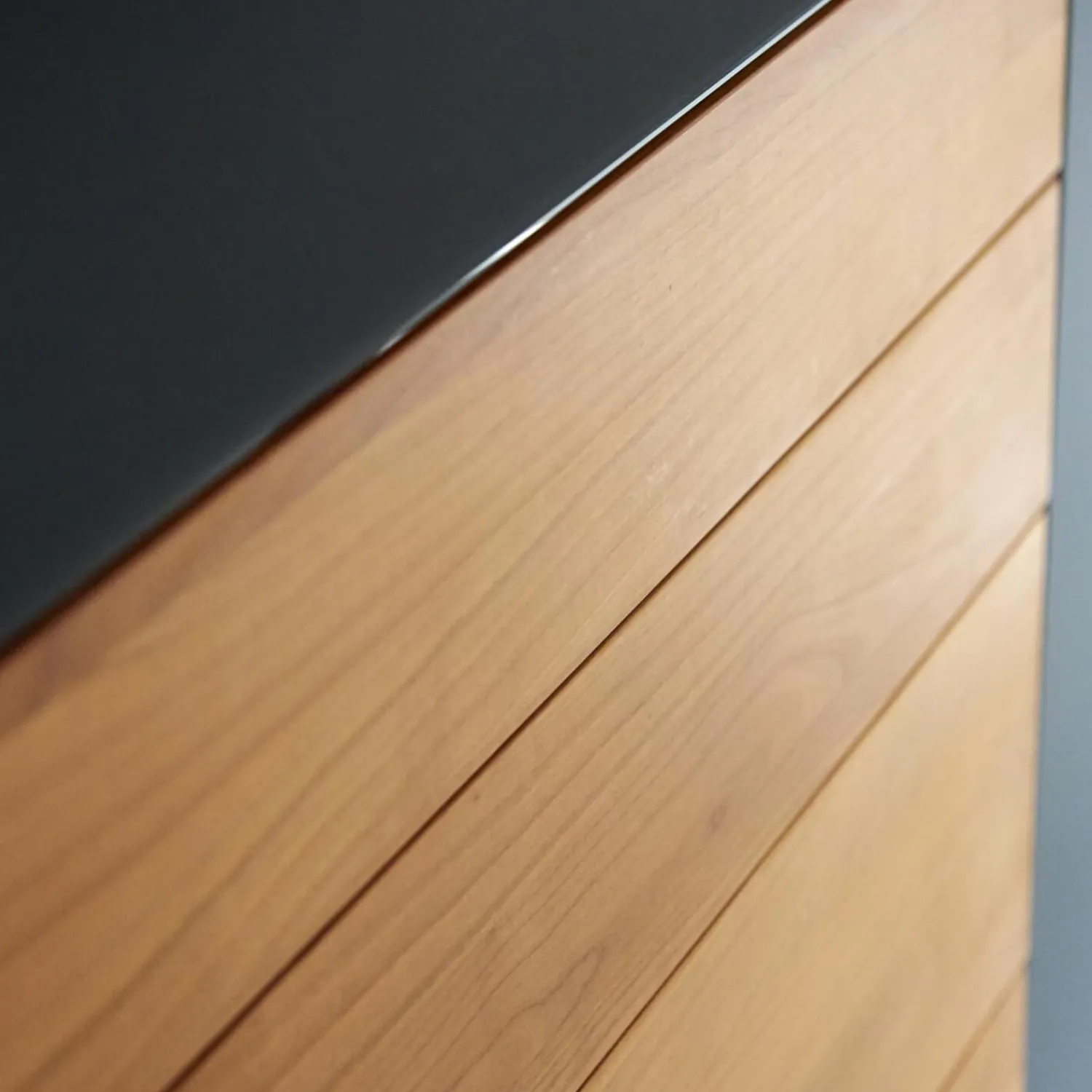 Team 7 Kommoden & Sideboards|Anrichte Cubus Pure AC 297195 Kirschbaum Geölt Schiebetüre Und Abdeckplatte Glas Matt Anthrazit Füße Metall