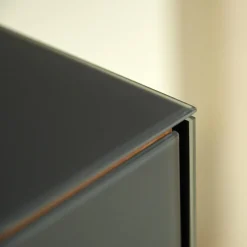 Team 7 Kommoden & Sideboards|Anrichte Cubus Pure AC 297195 Kirschbaum Geölt Schiebetüre Und Abdeckplatte Glas Matt Anthrazit Füße Metall