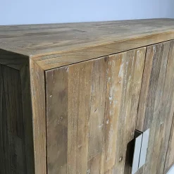 Richmond Kommoden & Sideboards|Anrichte Redmond Ulmenholz 4 Türen Sockel Edelstahl