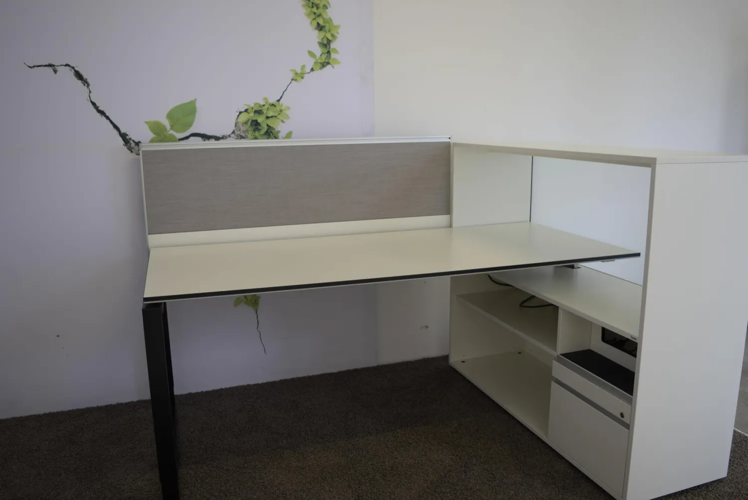 Bene Schreibtische & Sekretäre|Arbeitstisch T6 Workstation Sideboard Weiß Melamin