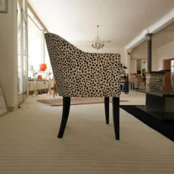 Thörmer Einzelstühle|Armlehnsessel Leo Stoff Alcantara Beige Schwarz Füße Schwarz Hochglanz