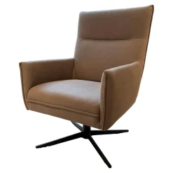 WK Wohnen Relaxsessel|Armlehnsessel Turno Hoch Leder Velvet Inox Drehkreuz Struktur Schwarz Matt