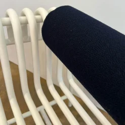 Blockbau Einzelstühle|Armlehnstuhl 22 24 Gestell Gebogenes Stahlrohr Verkehrsweiß Weiß Pulverbeschichtet Mit Rückenrolle