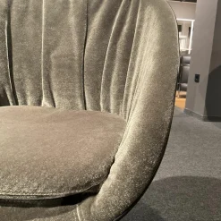 Draenert Einzelstühle|Armlehnstuhl 2043 Dan Stoff Charmellle Cloud 81 Beige Drehgestell Schwarz Mit Rückholmechanik