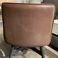 Freifrau Einzelstühle|Armlehnstuhl Amelie High Leder Oman Coffee Braun Gestell Eiche Schwarz Geölt