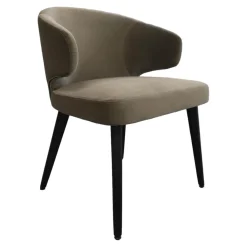 Minotti Einzelstühle|Armlehnstuhl Aston Bezug Hunt Grau Gestell Massivholz Esche Lackiert Moka