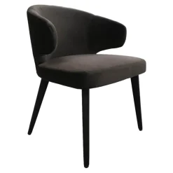 Minotti Einzelstühle|Armlehnstuhl Aston Bezug Hunt Anthrazit Gestell Massivholz Esche Lackiert Moka