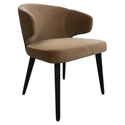 Minotti Einzelstühle|Armlehnstuhl Aston Bezug Hunt Braun Gestell Massivholz Esche Lackiert Moka