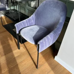 Freifrau Einzelstühle|Armlehnstuhl Celine Low Stoff Harald 652 Blau Gestell Metall Schwarz