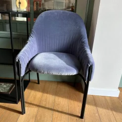 Freifrau Einzelstühle|Armlehnstuhl Celine Low Stoff Harald 652 Blau Gestell Metall Schwarz