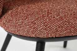 Freifrau Einzelstühle|Armlehnstuhl Cocktail Ona Bezug Stoff Sahco Safire 013 Rot Gestell Massivholz Eiche Schwarz Gebeizt Und Lackiert