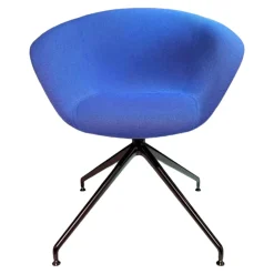 Arper Einzelstühle|Armlehnstuhl Duna 02 Spinnenfuß Drehbar Aluminium Schwarz Matt Lackiert Mit Filzgleitern