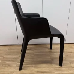 Walter Knoll Einzelstühle|Armlehnstuhl Gio Leder Bronco Chocolate