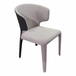 Cassina Einzelstühle|Armlehnstuhl Hola Rücken Leder Anilin Grafite Anthrazit Vorne Stoff Trio 2 Panorama Grau