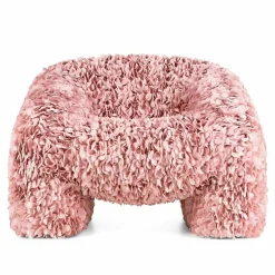 Moooi Loungesessel|Armlehnstuhl Hortensia Stoff Petal Pink Rosa Gestell Metall Kunststofffüße Schwarz Grau Mit Filzgleitern