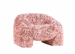 Moooi Loungesessel|Armlehnstuhl Hortensia Stoff Petal Pink Rosa Gestell Metall Kunststofffüße Schwarz Grau Mit Filzgleitern