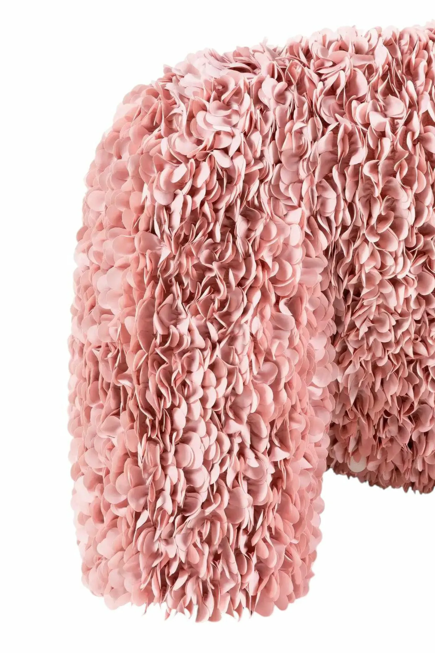 Moooi Loungesessel|Armlehnstuhl Hortensia Stoff Petal Pink Rosa Gestell Metall Kunststofffüße Schwarz Grau Mit Filzgleitern